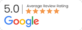 5.0 average review rating on Google
